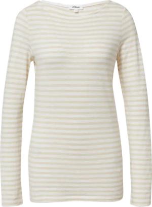 Gestreiftes Langarmshirt aus Flammgarn mit U-Boot-Ausschnitt