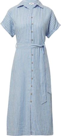 Gestreiftes Midikleid im Relaxed Fit aus Leinenmix