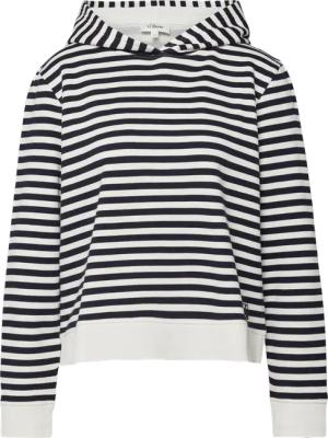 Gestreiftes Sweatshirt aus Baumwollmix mit Kapuze