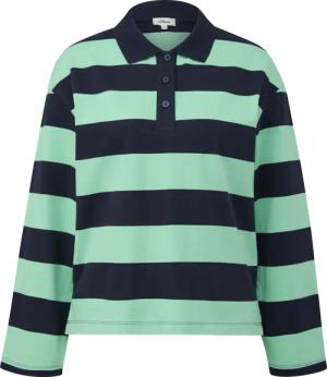 Gestreiftes Sweatshirt mit Polokragen