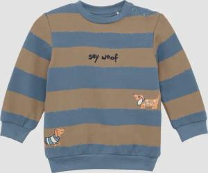 Gestreiftes Sweatshirt mit Stickerei und Print