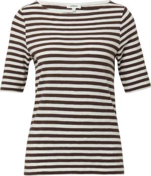 Gestreiftes T-Shirt im Slim Fit mit Flammgarnstruktur