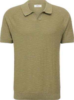 Gestricktes Poloshirt mit Flammgarnstruktur