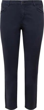 Gewaschene Hose im Slim Fit aus Baumwollsatin