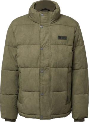 Gewaschene Pufferjacke aus Baumwolle mit Strickkragen