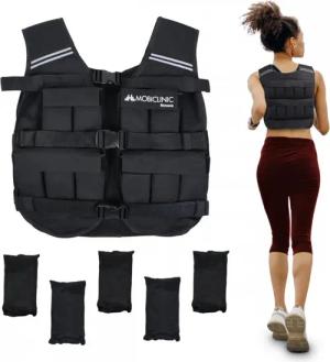 Gewichtsweste 20 kg Verstellbares Gewicht Atmungsaktiv Gepolstert Schwarz