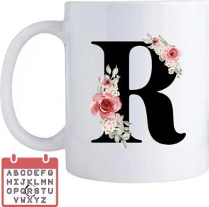 Giftandprint Tasse personalisiert mit Namen Anfangsbuchstabe Monogramm Initiale, Geschenke für Frauen, Spülmaschinengeeignet, Mit Geschenkbox