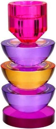 Giftcompany Kerzenhalter Kerzenhalter Sari Rund Lila Orange Pink (17,5cm)