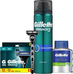 Gillette Rasierset Mach3, 4-tlg., Glatte Haut & Frische bei jeder Rasur
