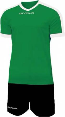 Givova Kit Revolution Fußball Trikot mit Shorts grün schwarz