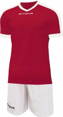 Givova Kit Revolution Fußball Trikot mit Shorts rot weiß