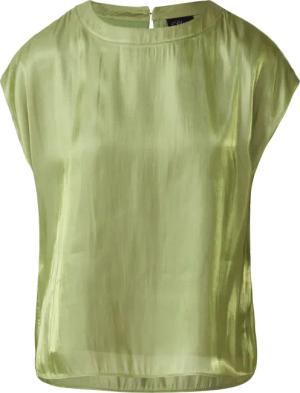 Glänzende Viskosebluse mit überschnittenen Schultern