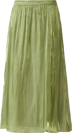 Glänzender Midirock mit Elastikbund