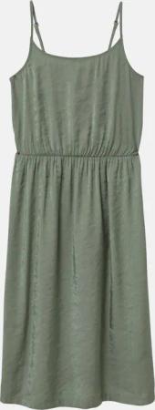 Glänzendes Spaghettiträger-Kleid aus Viskosemix mit elastischer Taille