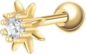 Glanzstücke München Single-Ohrstecker Blume gelbgold, mit Zirkonia