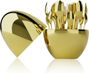 GLIESE Besteck-Set Hochwertiges Edelstahl-Besteck-Set 24-teilig, (25-tlg), 6 Personen, Edelstahl, mit eiförmiger Aufbewahrungsbox