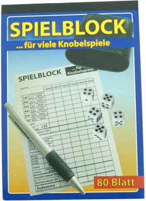 Global Partner Spielesammlung Spielblock für Knobelspiele, Spielblock für Knobelspiele, Würfelspiele Knobeln Würfeln Spielblock Würfel Block