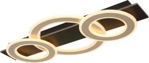 GLOBO LED-Deckenleuchte JAYDEN 48034A-50 dunkelbraun champagner mattschwarz MDF Kunststoff Metall B/H/L: ca. 73x7x35 cm 1 Brennstellen