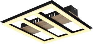 GLOBO LED-Deckenleuchte schwarz Opal Metall Kunststoff B/H/T: ca. 30x5,5x30 cm