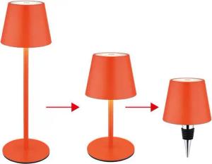 GLOBO LIGHTING LED Außen-Tischleuchte, LED-Leuchtmittel fest verbaut, Kaltweiß, Warmweiß, Neutralweiß, Tageslichtweiß, Farbwechsel, Tischleuchte Flaschenaufsatz Außenlampe LED Akku CCT Touchdimmer rot