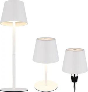 GLOBO LIGHTING LED Außen-Tischleuchte, LED-Leuchtmittel fest verbaut, Kaltweiß, Warmweiß, Neutralweiß, Tageslichtweiß, Farbwechsel, Tischleuchte Flaschenaufsatz Außenlampe LED Akku CCT Touchdimmer weiß