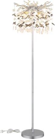 GLOBO LIGHTING LED Stehlampe mit Kristall 2-farbig Höhe 150cm, Dimmfunktion, LED wechselbar, Warmweiß, ausgefallene Stehleuchte, Wohnzimmerlampe stehend inkl. Leuchtmittel