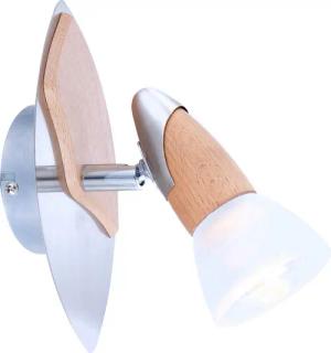 GLOBO Spot natur Holz Glas B/H: ca. 9,5x20 cm E14 1 Brennstellen