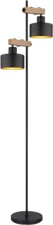 GLOBO Stehleuchte schwarz Metall B/H/T: ca. 25x168x44 cm E27 2 Brennstellen