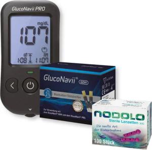 GlucoNavii Blutzuckermessgerät Pro in MMOL, Blutzuckermessgerät komplettset, Ink. 60 Blutzucker Teststreifen, 110 Lanzetten und 1 Lanzettiergerät
