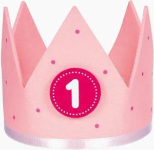 goki Geburtstagskerze Geburtstagskrone rosa (packung, 7-tlg), mit den Zahlen 1 bis 6 verziert