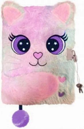 GOLDKIDS Tagebuch Mädchen mit Schloss Flauschig Plüsch - Notizbuch A5, - Kinder-Tagebuch - 96 Blätter