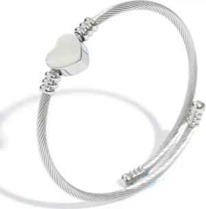 GOLDKLEIN Armreif Edelstahl Herz Schmuck Armkette Armreif, Damen, inkl. Geschenkbox