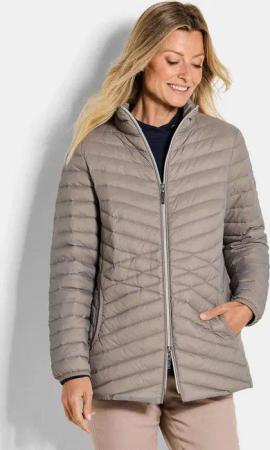 GOLDNER Steppjacke Herbstjacke mit Daunen, Stehkragen Verlängerte Jacke in femininer Steppung mit Reißverschluss