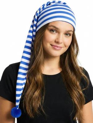 Goldschmidt Kostüme Kostüm Zipfelmütze Erwachsene extra lang blau weiß