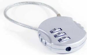 Goods+Gadgets Lenkrad-/Pedalsperre Zahlenbügelschloss Reiseschloss – 3-stelliges Zahlenschloss für Gepäck (Vorhängeschloss), 3-stelligem Zahlencode