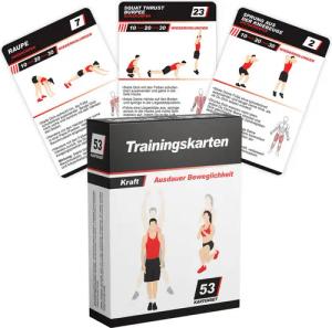 GORILLA SPORTS Trainingshilfe Trainingskarten - Set, 49 Eigengewichtsübungen - Fitnesskarten