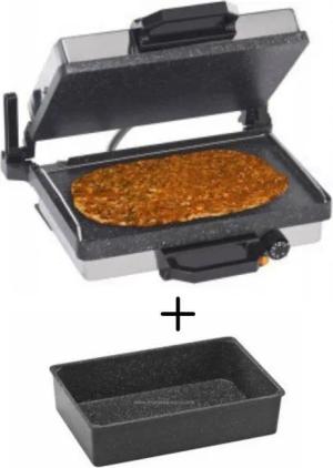 gowoll Kontaktgrill 3 in 1 Multigrill Granit mit Kasserolle, 2000 W, 35x23 cm 5 Stufen Regulierbar Schwarz