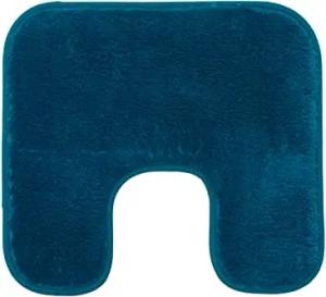 Gözze - Premium Rutschfester Badteppich mit Ausschnitt, RIO, 100% Microfaser, Ideal als WC-Vorlage für Standtoilette, 50 x 45 cm - Petrol