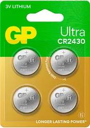 GP Knopfzellen CR2430 Lithium 3,0 V, 4 St.