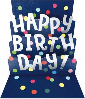 Grafik Werkstatt Glückwunschkarte Mini Pop-Up Karte Happy Birthday to you, 9 x 9 cm