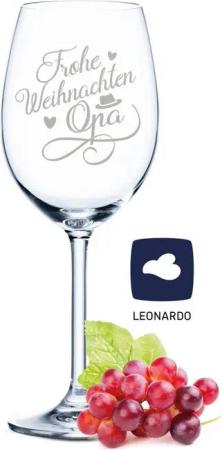 GRAVURZEILE Rotweinglas Leonardo Weinglas mit Gravur - Frohe Weihnachten Opa, Glas, graviertes Geschenk für Opa zu Weihnachten