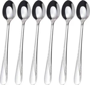 GRÄWE Longdrinklöffel (6 Stück), Longdrink-Löffel 6 Stück, Edelstahl Serie Stralsund