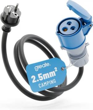 greate. 16A Schuko Stecker auf CEE Kupplung - CEE Adapter 230V, Kabel 150cm CEE-Adapterkabel