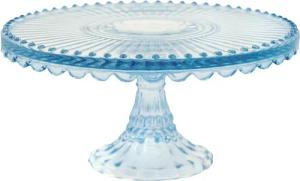 Greengate Tortenplatte Alice Tortenplatte pale blue medium 20cm, Glas, (Platten)