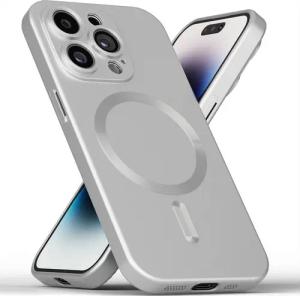 GreenHec Handyhülle Hülle iPhone 16 15 14 13 Pro Max Plus Slim MagSafe Case Dünn Handy 7 Zoll, Cover Bumper Schutzhülle Blau Silber Grau Rose Kameraschutz