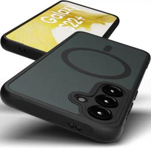 GreenHec Handyhülle Hülle Samsung S25 S24 S23 S22 + FE MagSafe Case Schwarz Magnet Cover, Cover Magnet Hülle Samsung Ultra Plus EDGE Ring HandyHülle