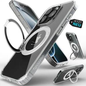 GreenHec Handyhülle iPhone 16 15 14 13 Pro Max Plus Case MagSafe Schutzhülle Durchsichtig 6.1 Zoll, Hülle Transparent Clear Magnet Cover Kameraschutz Bumper Klar Dünn