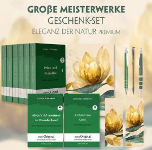 Große Meisterwerke Geschenkset - 8 Bücher (Softcover+ Audio-Online) + Eleganz der Natur Schreibset Premium