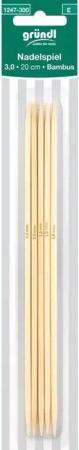 Gründl Bastelnaturmaterial Gründl Nadelspiel Bambus 3 mm 20 cm natur