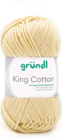 Gründl Wolle King Cotton Baumwollgarn Strickgarn Häkelwolle, 78,00 m (50g Handstrickgarn, Strickwolle, Baumwollmischgarn mit ägyptischer Baumwolle, zum Stricken und Häkeln für Nadelstärke 6 - 7 mm), mit Häkel - Anleitung zum download